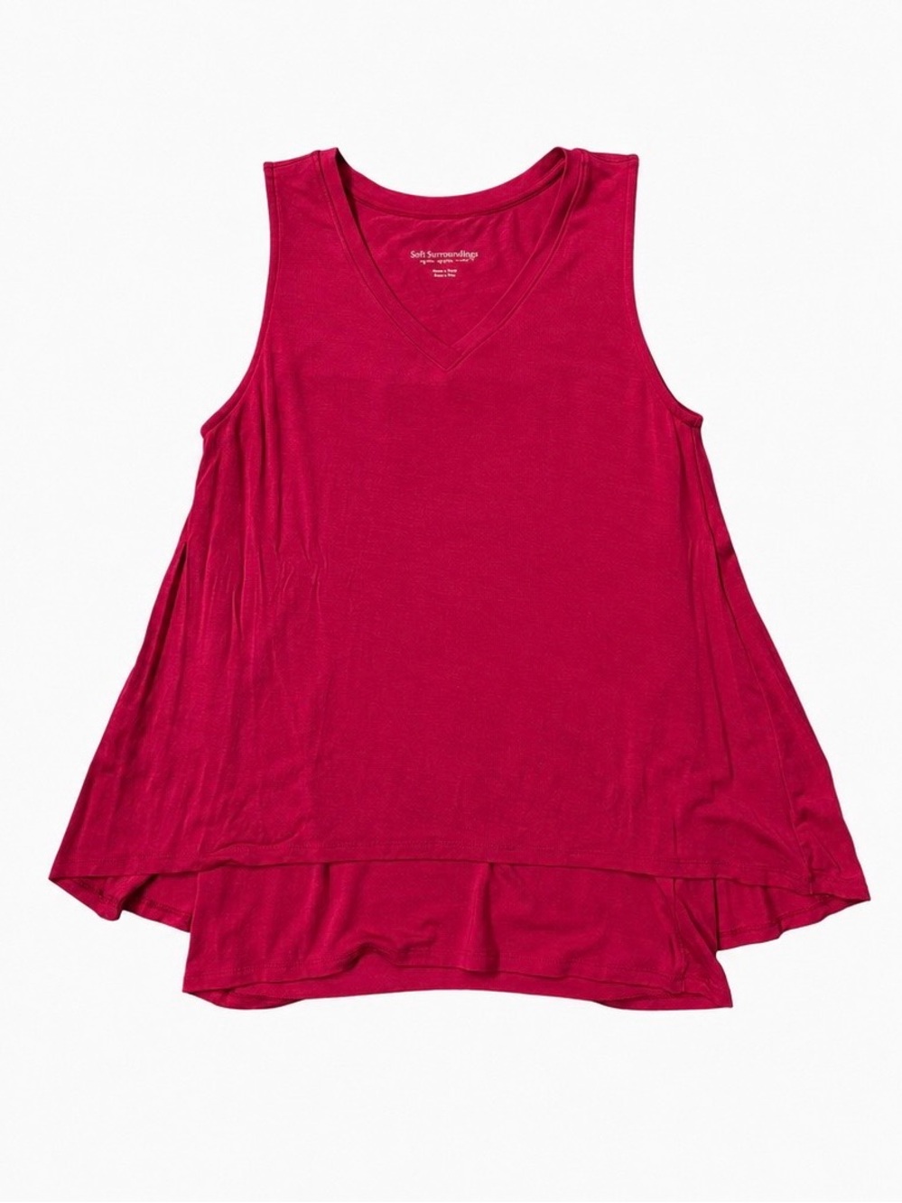 Soft‎ Surroundings Petite Small Dark Fuchsia Pink Layered Tunic Top Casual Chic - Picture 4 of 8